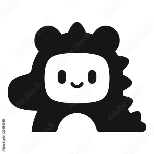 Cute cartoon lion with smiling face and furry mane graphic design element icon