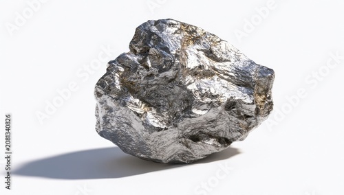 A single irregular piece of osmium metal with a metallic silver surface