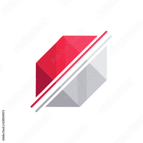 Abstract geometric cubes in flat design style