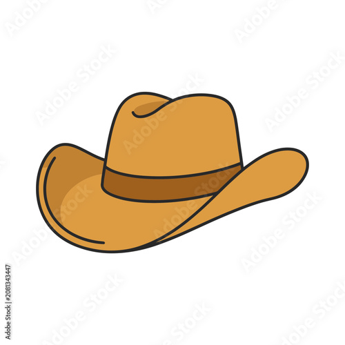 Flat illustration of a cowboy hat