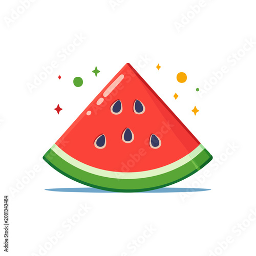 Flat illustration of a watermelon slice