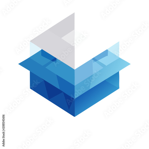 Low Poly Isometric Cube Vector