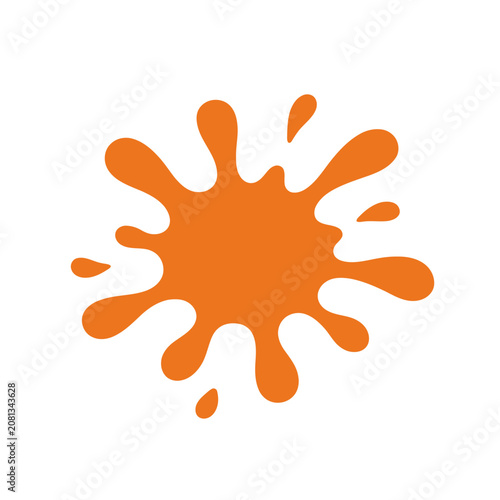 Orange paint splash vector icon