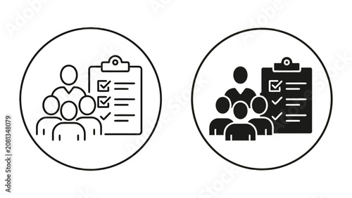 Business team with task checklist icon set checklist business management
