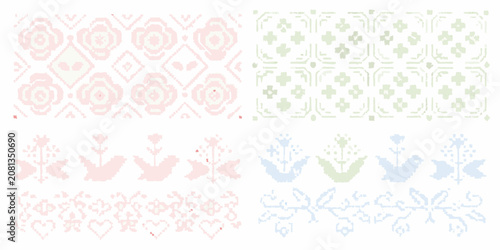 Fotografie cross stitch embroidery patterns pixelated vintage stitching needlework designs