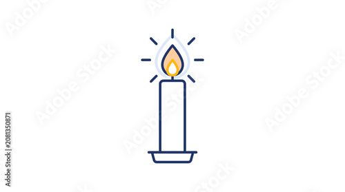 A simple vector illustration of a burning candle with a glowing flame