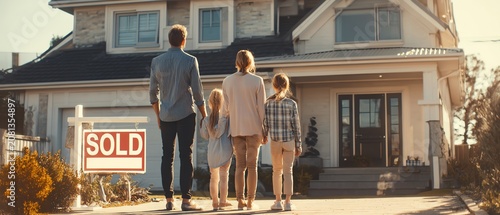 Family celebrates new home ownership together.