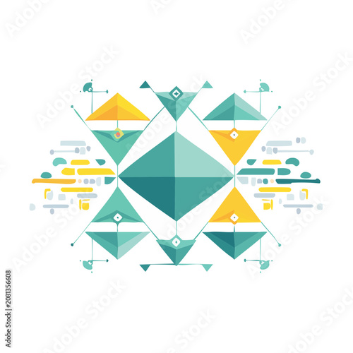 Abstract Geometric Pattern with Symmetrical Polygons