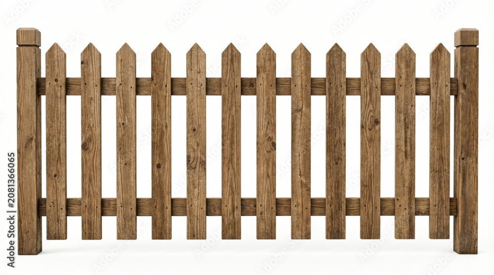 Fototapeta premium wooden fence isolated on white