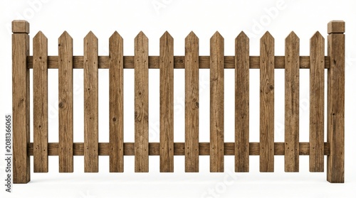 wooden fence isolated on white