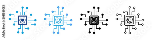 Technology Icon Set Multiple Style