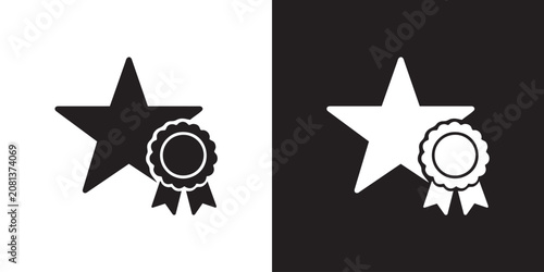Minimalist Dark Gray Star Award Icon - Modern Premium Quality Rating Graphic, Simple Victory Trophy Success Achievement Emblem, and Best Choice Favorite Rank Vector