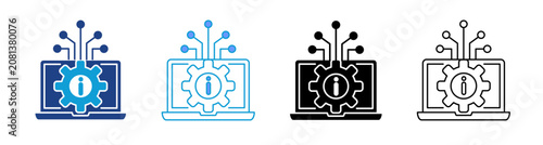 Information System Icon Set Multiple Style
