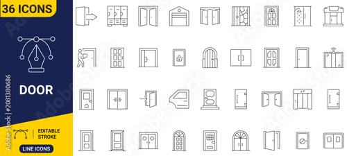 Fotografie Door icon set