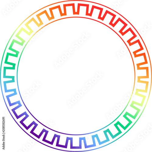 Rainbow light gradient circle frame