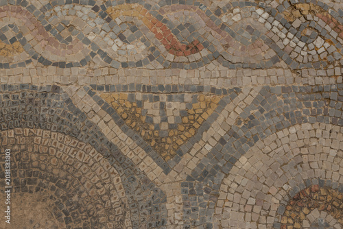 Fotografia The mosaic laid out hundreds of years ago has survived to the present day