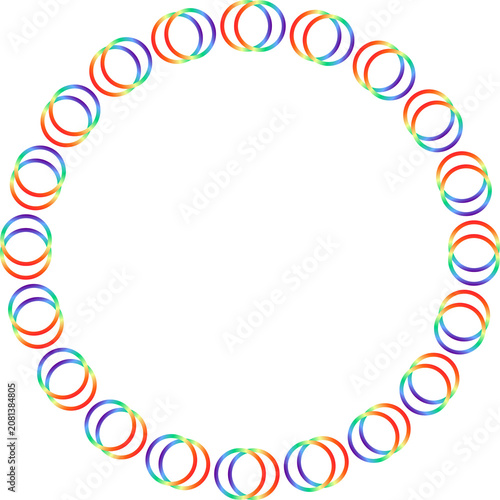 Rainbow light illusion circle frame