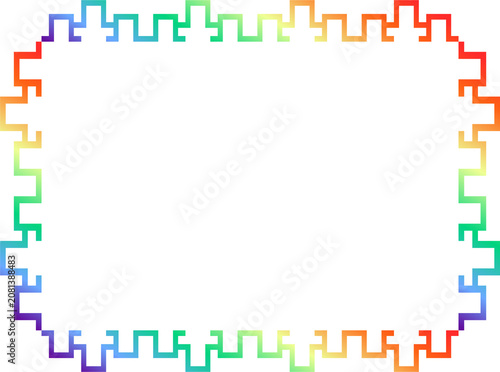 Rainbow light polygon line frame