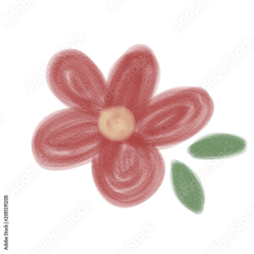 Pink petals flower isolated on transparent background