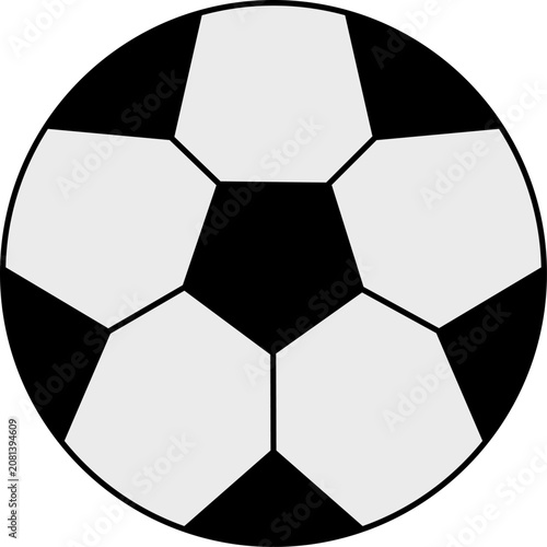 Classic black and white soccer ball vector illustration, standard football equipment isolated on plain background, simple sports graphic element for match promotion