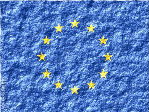 European Union Flag with Rough And Glossy Surface - Digital Illustration