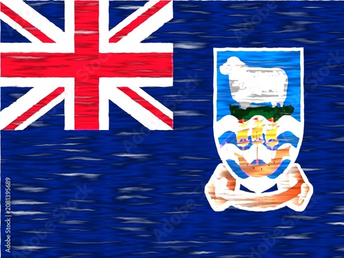Falkland Islands Flag with Silk Carpet Texture - Digital Illustration