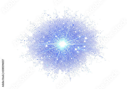 Sparkling Blue Glitter Explosion Abstract Background Isolated