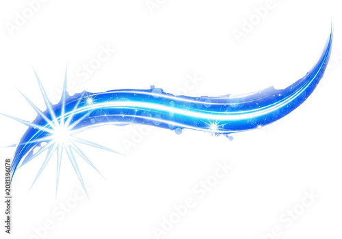 Sparkling Blue Light Streak with Starburst Effect