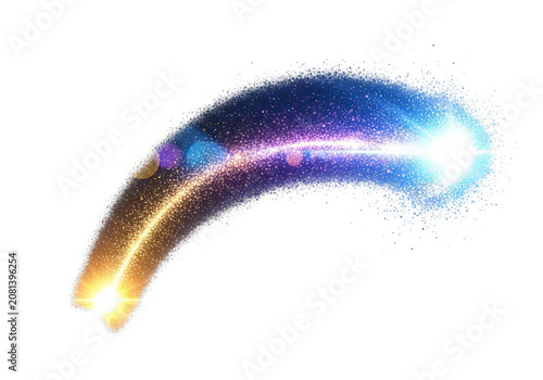 Sparkling Cosmic Dust Trail Abstract Light Effect Isolated