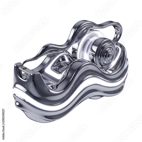 Shiny Metal Object Closeup View.