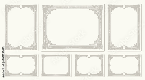 Ornate Vintage Frames with Decorative Elements, Borders, and Accents