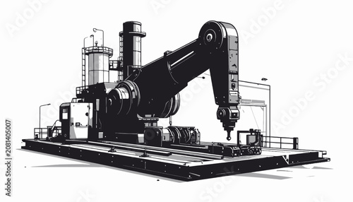 Fotografie Industrial robotic arm machine working.