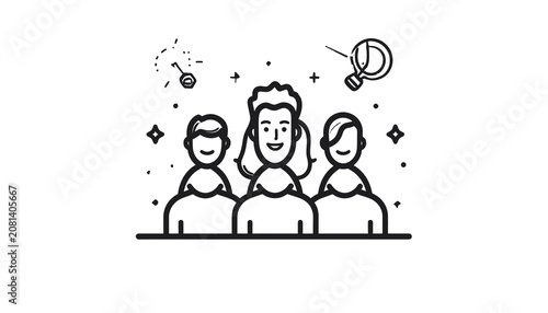 Cuadro en lienzo Group of people with ideas.