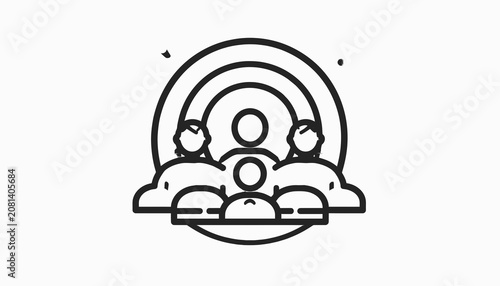 People icons in a circle.