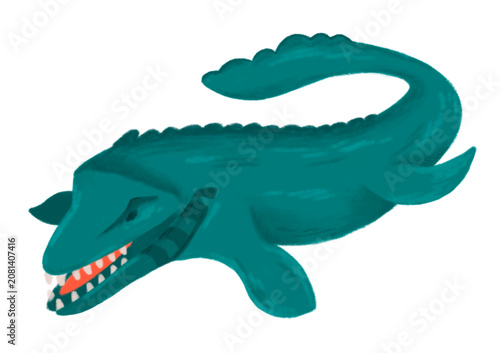 Foto Mosasaurus Dinosaur Illustration