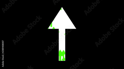 White Arrow Pointing Up on Black Background