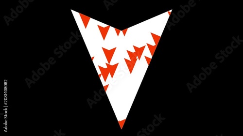 White Downward Arrow on Black Background