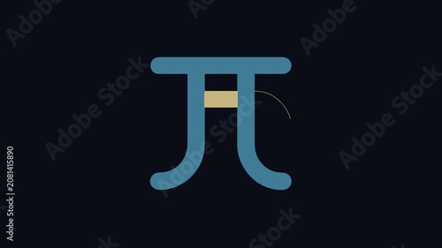 Abstract symbol with connected shapes on a dark backdrop