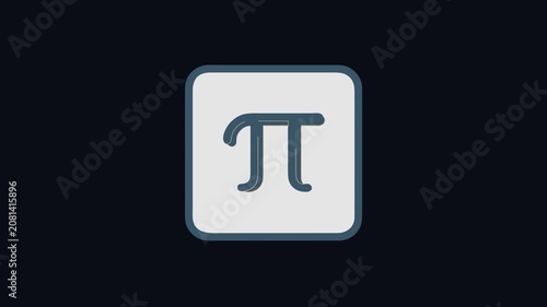 Pi symbol within square frame, mathematics and education
