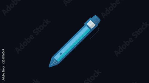 A stylized mechanical pencil illustration on a black background