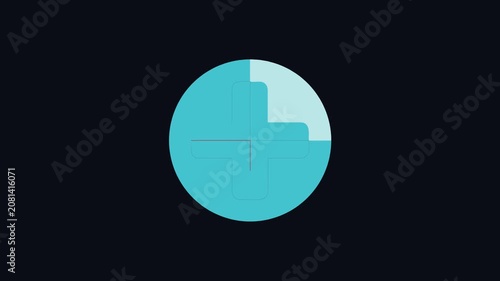 Medical symbol blue circle with a plus sign illustration