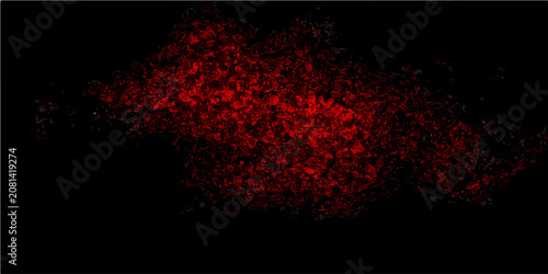 Schilderij op canvas Abstract red glowing particles with a dark background resembling a nebula or a cosmic phenomenon with a science fiction feel