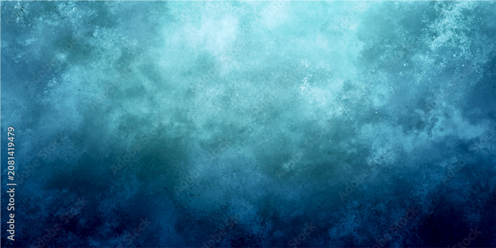 Fototapeta premium Textured grunge background with gradient of deep blue and light blue, abstract paint effect, artistic and moody atmospheric backdrop.