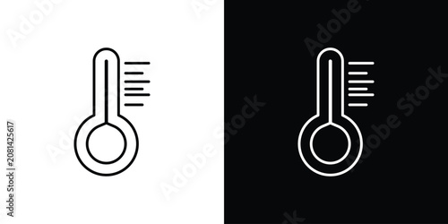 Slika na platnu Temperature icon black lineart editable vectors pack