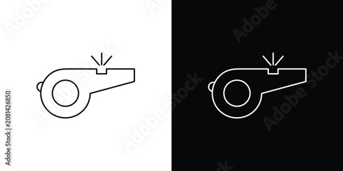 Canvastavla Whistle icon black lineart editable vectors pack