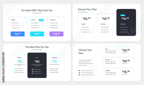 Pricing Table Infographic Presentation Vector