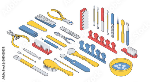 Canvastavla Professional manicure and pedicure set with various nail care tools