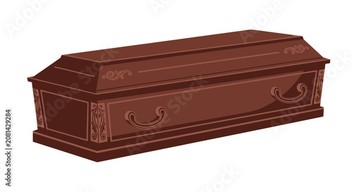 Fotografía Ornate wooden casket for funeral and burial ceremony