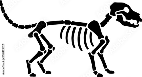Black dog skeleton silhouette vector illustration