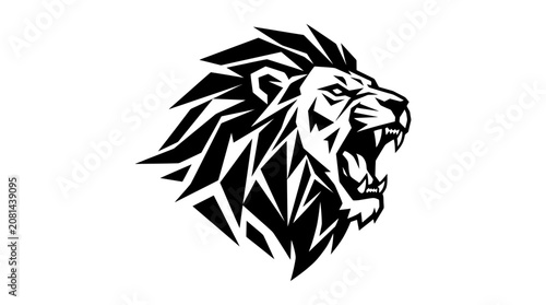 Canvas Print Roaring Lion Head Graphic Design